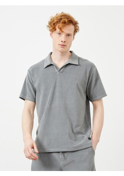 Polo Yaka Pamuklu Oversize Havlu Tişört