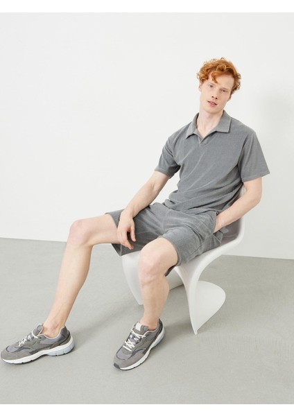 Polo Yaka Pamuklu Oversize Havlu Tişört
