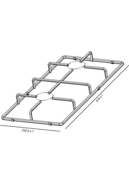 Arçelik / Altus / Beko Ankastre Set Üstü Ocak Izgarası - 47,5cm x 23,2cm