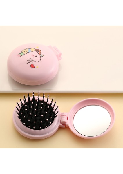 Pembe Taşınabilir Mini Katlanır Tarak (Yurt Dışından)