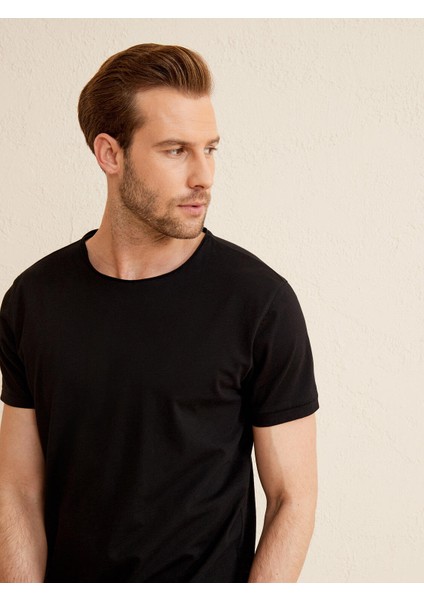 Bisiklet Yaka %100 Pamuk Regular Fit Basic Tişört fırsatları