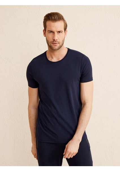Bisiklet Yaka Slim Fit Modal Basic Tişört
