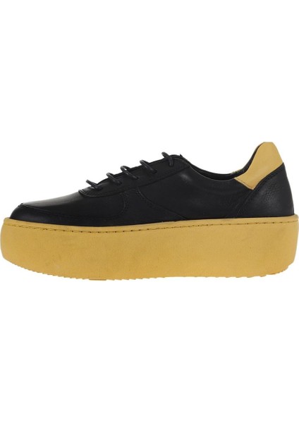 Siyah Sarı Deri Kadın Sneakers 01WV5501 fırsatları