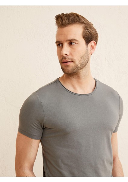Bisiklet Yaka Slim Fit Modal Basic Tişört modelleri