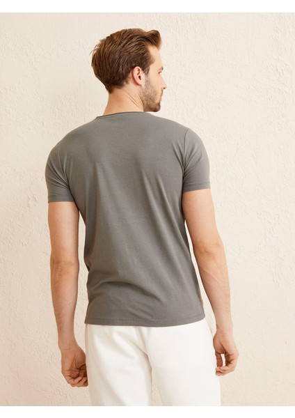 Bisiklet Yaka Slim Fit Modal Basic Tişört fırsatları