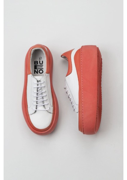 Pembe Beyaz Deri Kadın Sneakers 01WV5503