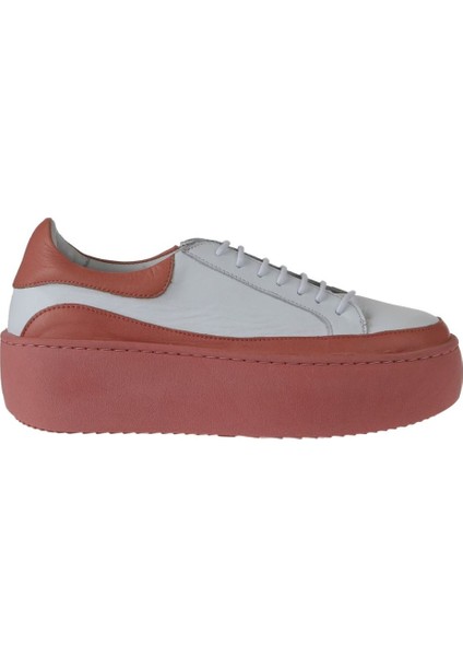 Pembe Beyaz Deri Kadın Sneakers 01WV5503 fiyatları