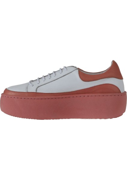 Pembe Beyaz Deri Kadın Sneakers 01WV5503 fırsatları