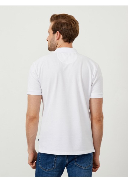 Polo Yaka %100 Pamuk Regular Fit Baskılı Tişört