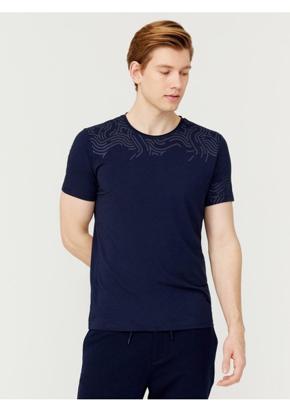 Bisiklet Yaka Slim Fit Modal Baskılı Tişört