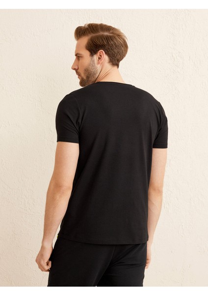 Bisiklet Yaka Slim Fit Modal Basic Tişört