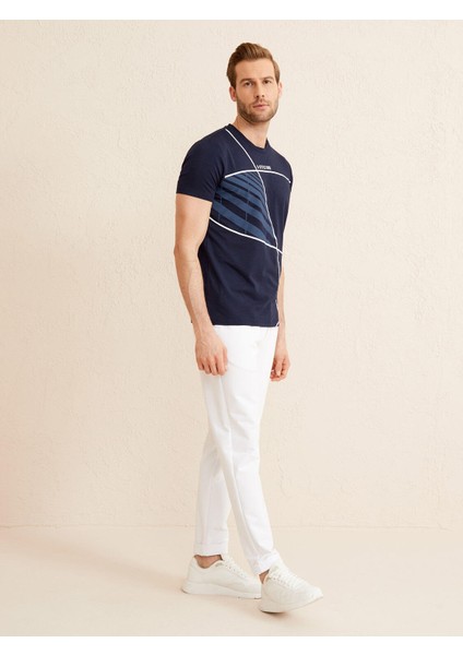 Bisiklet Yaka Slim Fit Baskılı Modal Tişört fiyatları