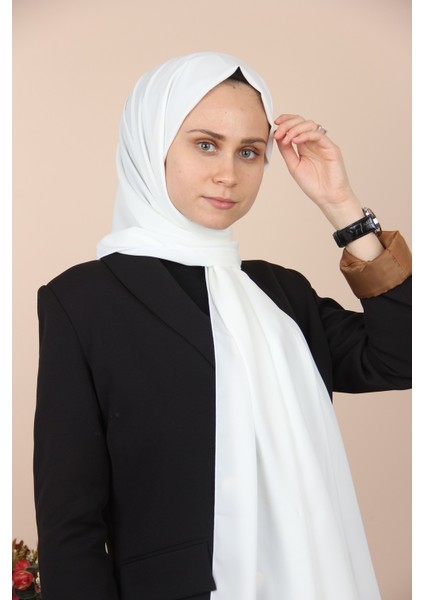 Beyaz Sima Medine İpeği Şal