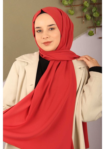 Koyu Kırmızı Sima Medine İpeği Şal