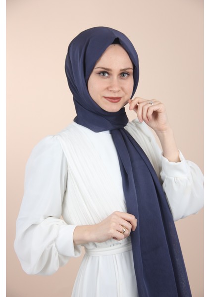 Koyu Lacivert-83 Sima Janjanlı Şifon Şal