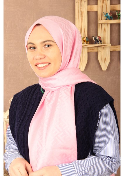 Şeker Pembe Kaşmir 5153 Desenli Şal - Şeker Pembe