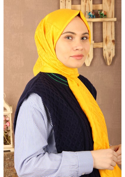 Sarı Kaşmir 5153 Desenli Şal