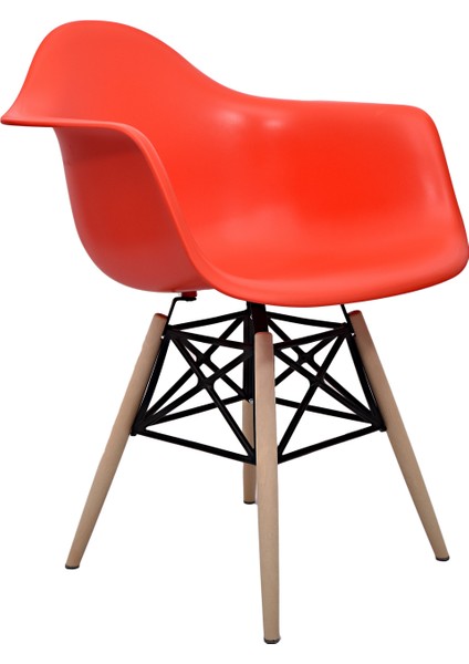 Kolçaklı Kırmızı Eames Plastik Kafesli Sandalye - Cafe Balkon Mutfak Sandalyesi fiyatları