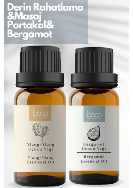 2li Avantajlı Paket Derin Rahatlama Masaj Ylang-Ylang & Bergamot % 100 Saf Uçucu Yağı (20Ml)