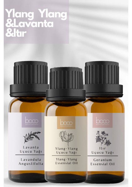 Itır & Lavanta & Ylang Ylang Saf Aromaterapi Uçucu Yağı 3'lü Set (30 Ml)