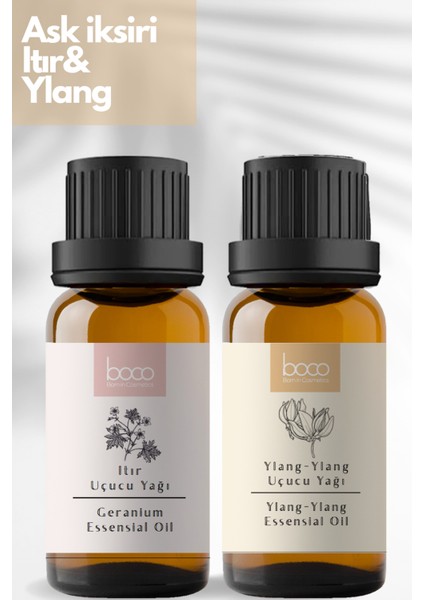 Aşk İksiri 2'li Avantajlı Paket Itır Ve Ylang-Ylang Saf Uçucu Yağı Buhurdanlık, Masaj, Spa, 20 ml