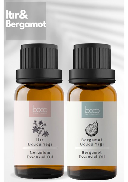 Itır & Bergamot Saf Aromaterapi Uçucu Yağı 2'li Set (20 Ml)