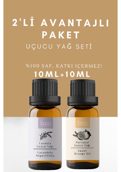 Portakal & Lavanta Saf Aromaterapi Uçucu Yağı Lı 2 Li Set 10 Ml + 10 Ml