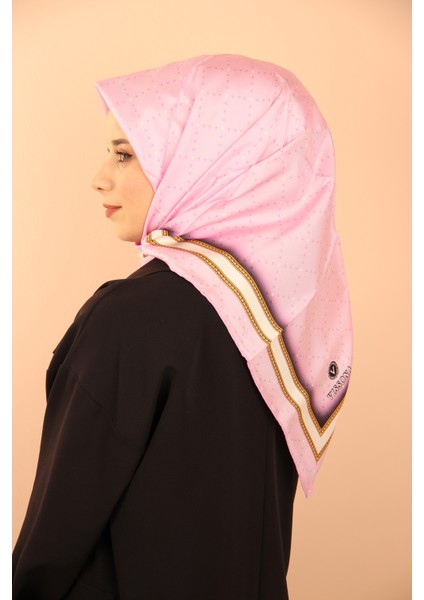 Pembe Vissona 10490 Twill Ipek Eşarp - 24-03