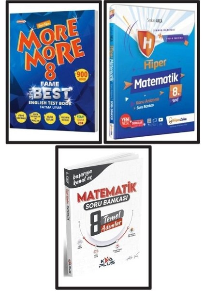 8.Sınıf English Test Book + Hiper Matematik Serkan Akça + Kva Matematik Temel Adımlar