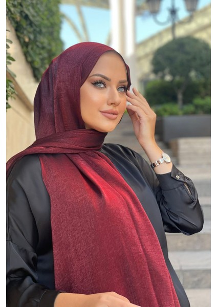Bordo Harem Scarf Işıltı Şal
