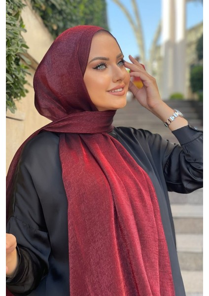 Bordo Harem Scarf Işıltı Şal