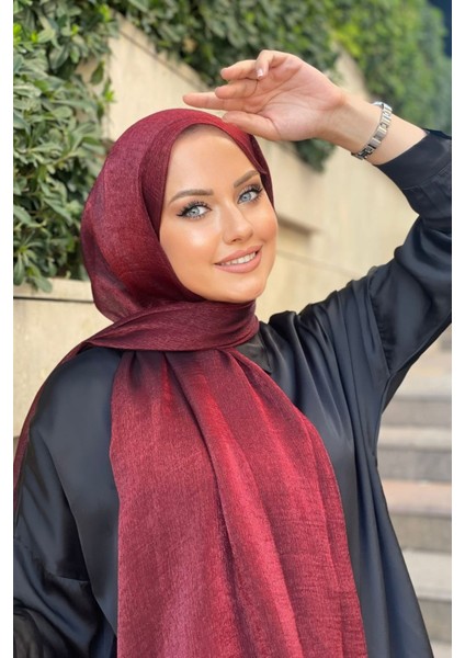 Bordo Harem Scarf Işıltı Şal