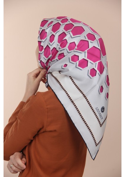 Gri Mürdüm Vissona Twill Ipek Eşarp 17312