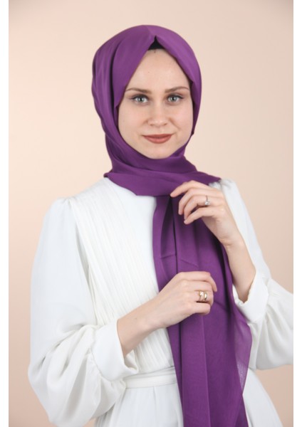 Açık Mor-38 Sima Janjanlı Şifon Şal