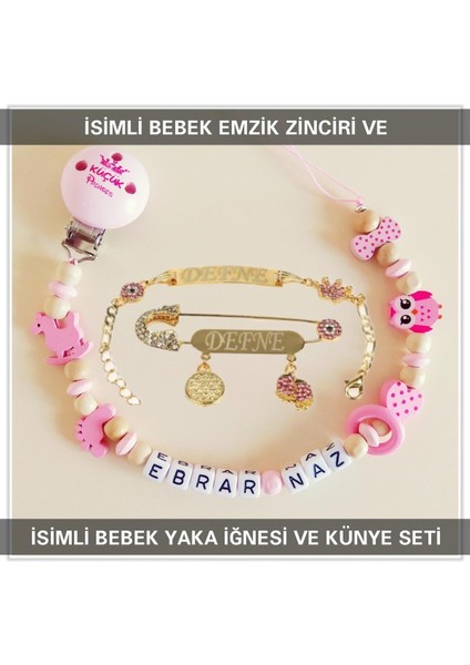 Isimli Emzik Zinciri ve Isimli Yaka Iğnesi ve Künye Seti BEZYI393