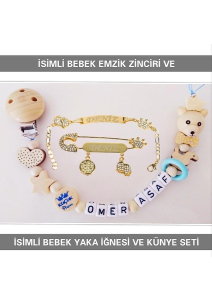 Isimli Emzik Zinciri ve Isimli Yaka Iğnesi ve Künye Seti BEZYI394