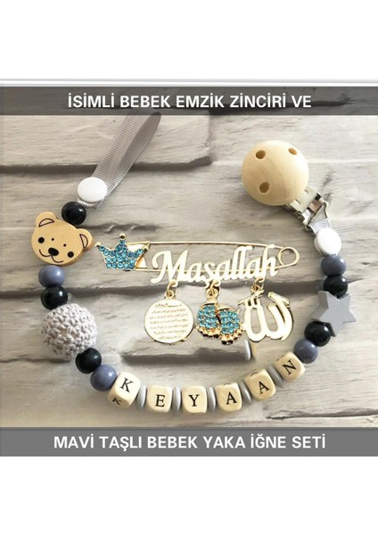 Isimli Emzik Zinciri ve Isimli Yaka Iğnesi Seti BEZYI395