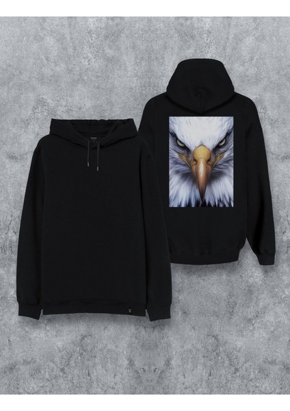 Kartal Özel Tasarım Baskılı Kapşonlu Unisex Sweatshirt