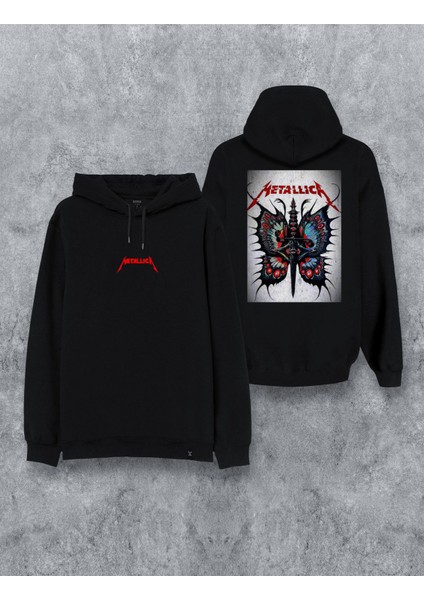 Metallica Müzik Grubu Özel Tasarım Baskılı Kapşonlu Unisex Sweatshirt