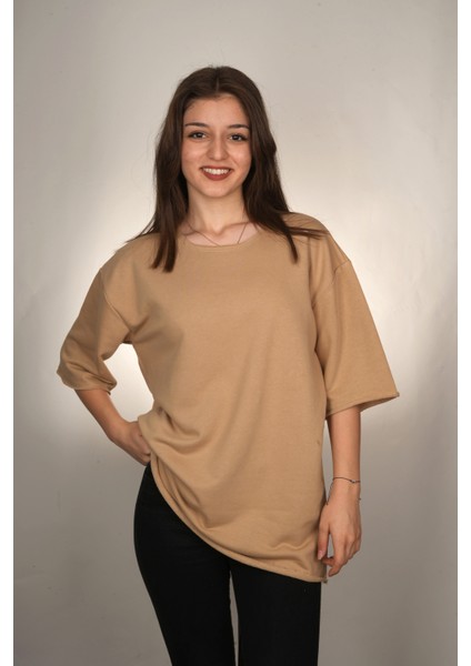 Camel Basic Oversize Unisex Tişört