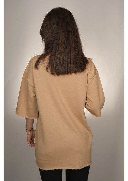 Camel Basic Oversize Unisex Tişört