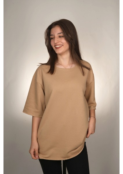 Camel Basic Oversize Unisex Tişört
