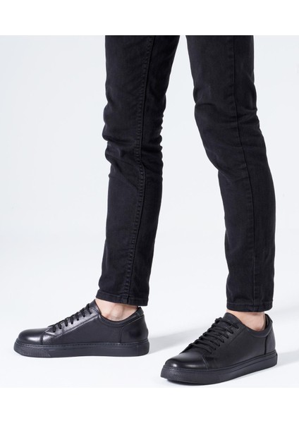 Hakiki Deri Erkek Sneaker Spor Ayakkabı Bağcıklı Extra Pedli