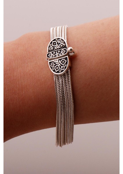 Anadolu Motifli Hasır Elişi Gümüş Bileklik 4318 fiyatları