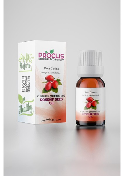 Kuşburnu Çekirdeği Yağı %100 Doğal Bitkisel Sabit Yağ, Rosehip Seed Oil, Rosa Canina 10 ml