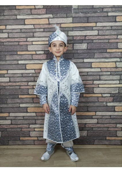 (0-10 Yaş) Beyaz Lacivert Şehzade Sünnet Kıyafeti fiyatları