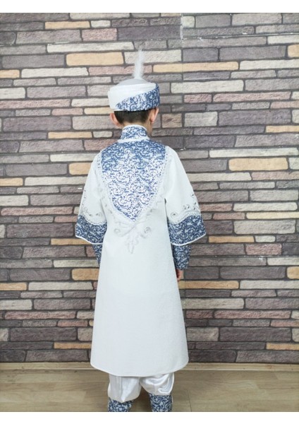(0-10 Yaş) Beyaz Lacivert Şehzade Sünnet Kıyafeti fırsatları