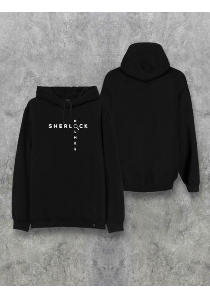 Sherlock Holmes Baskılı Kapşonlu Tasarım Hoodie