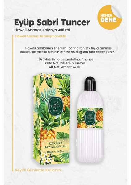 Hawaii Ananas Kolonya 400 ml fiyatları