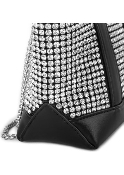 Kadın Çapraz ve El Çantası Black Silver Diamond Siyah Taşlı Çanta modelleri